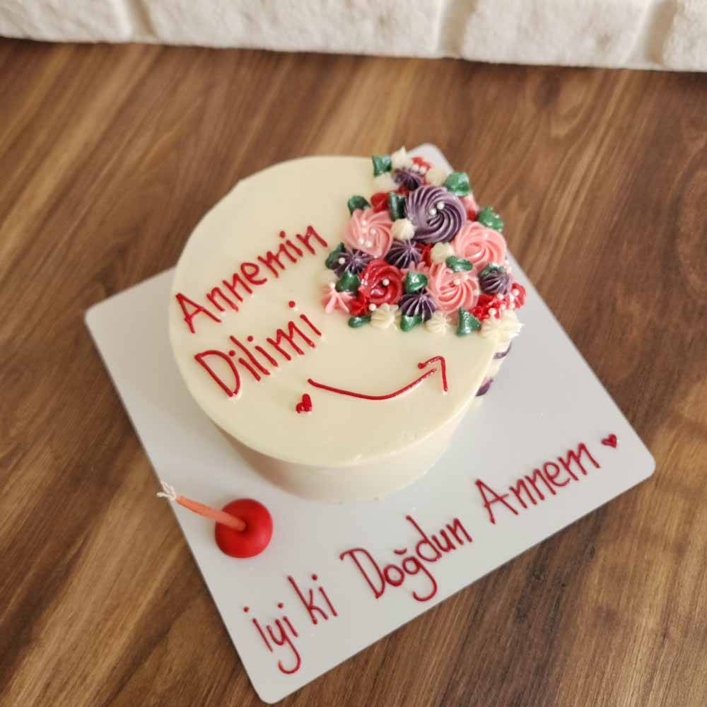 Annemin Dilimi pasta kişiye özel tasarım yazılı bento pastalar